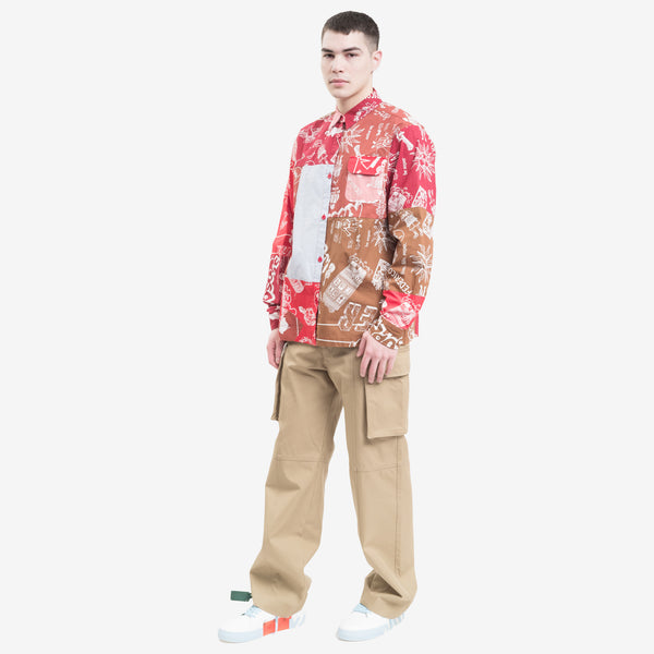 Mens KidSuper Super Patchwork Jacket in Red