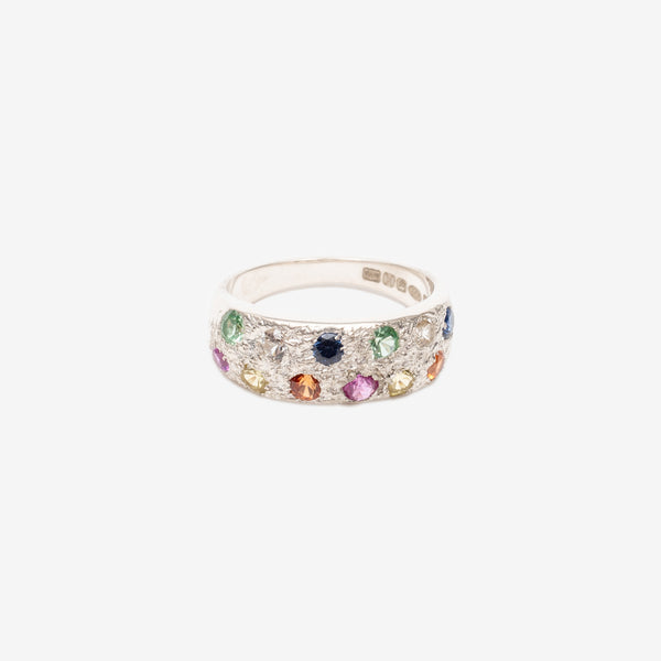 Bleue Burnham Mini Riviera Multi Ring in Sterling Silver