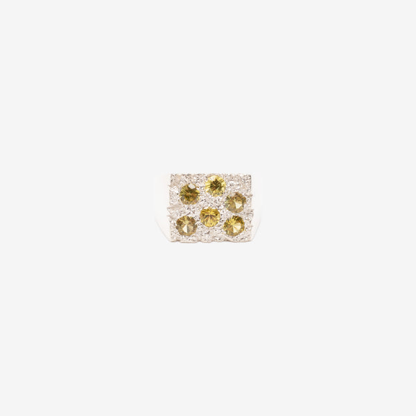 Bleue Burnham Rose Garden Signet Yellow Ring in Sterling Silver
