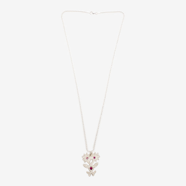 Bleue Burnham Flower in Love Pendant in Sterling Silver