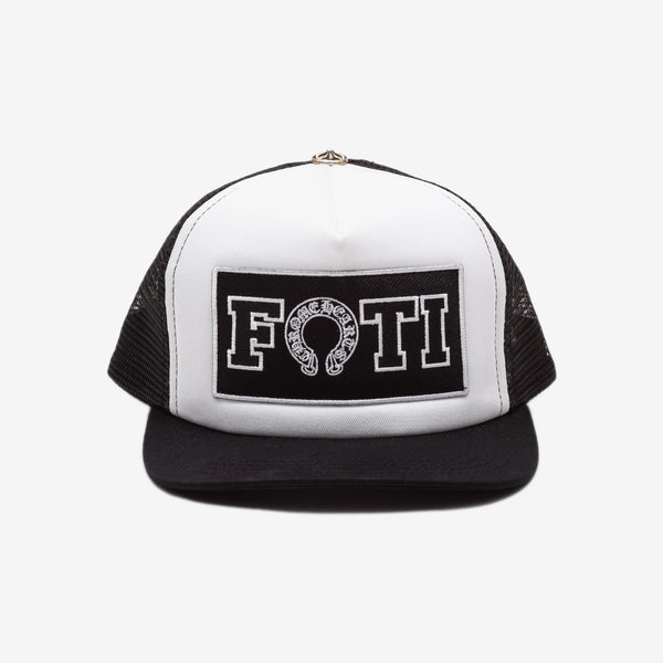 Chrome Hearts Mens FOTI Patch White/Black Trucker Cap