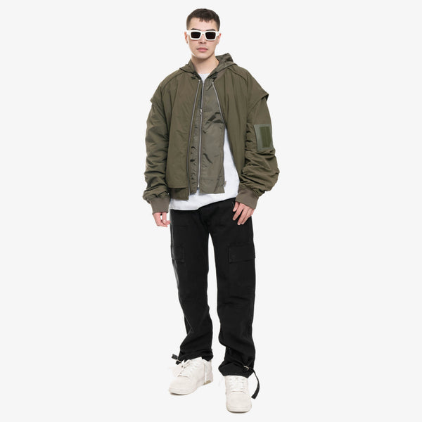 Juun.J Mens Lightweight Hood Detach MA-1 Jacket