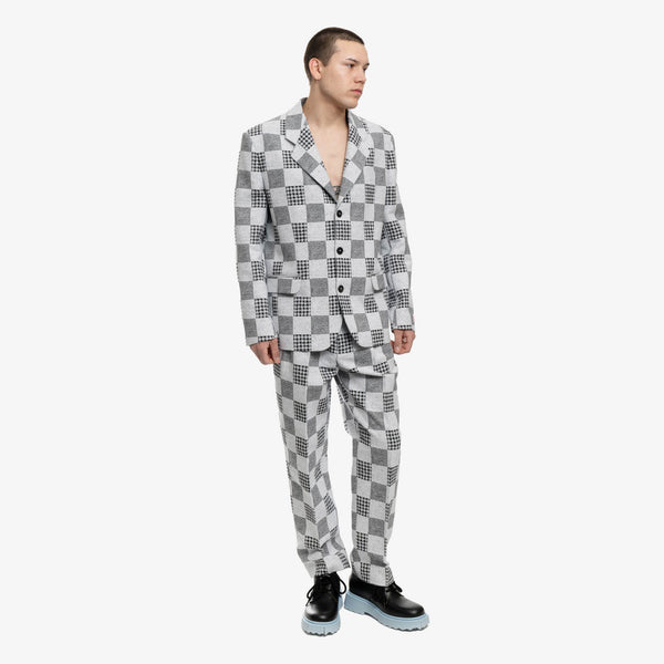 KENZO Mens Patchwork Jacquard Jacket in Midnight Blue