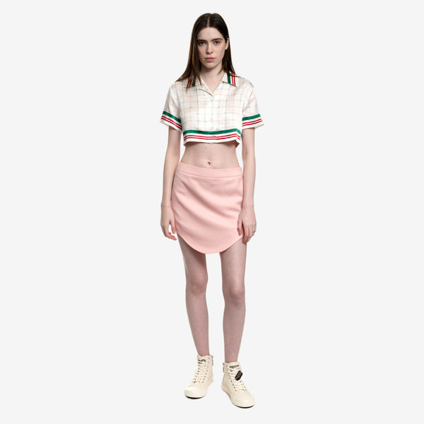 Women Casablanca Ladies Wool Gaberdine Mini Skirt in Pink