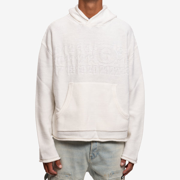 MM6 - Debossed Knit Hoody in Black