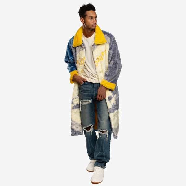 Mens KidSuper Jacket - Multicolour Improve Furry Long Coat 