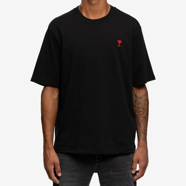 AMI Paris - Red Ami de Coeur T-Shirt in Black