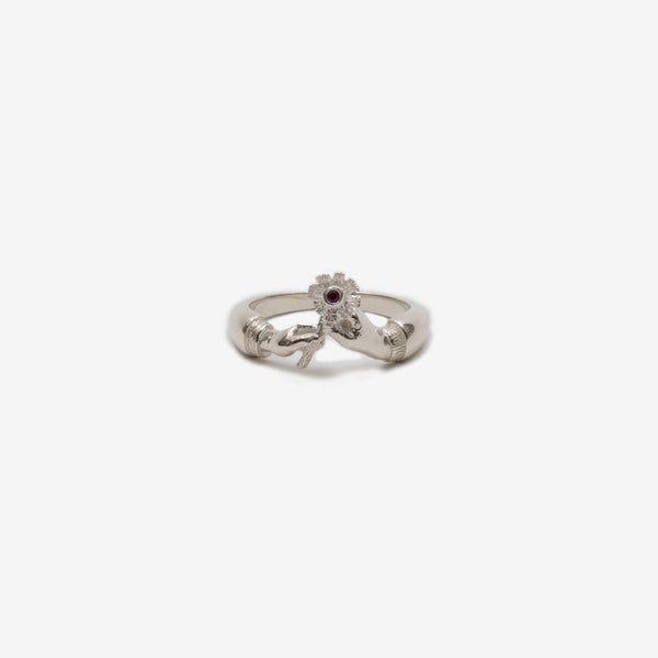 Bleue Burnham Flower with Love Ring in Sterling Silver