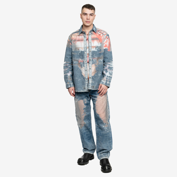 DIESEL Brand Mens Devore Overshirt in Blue