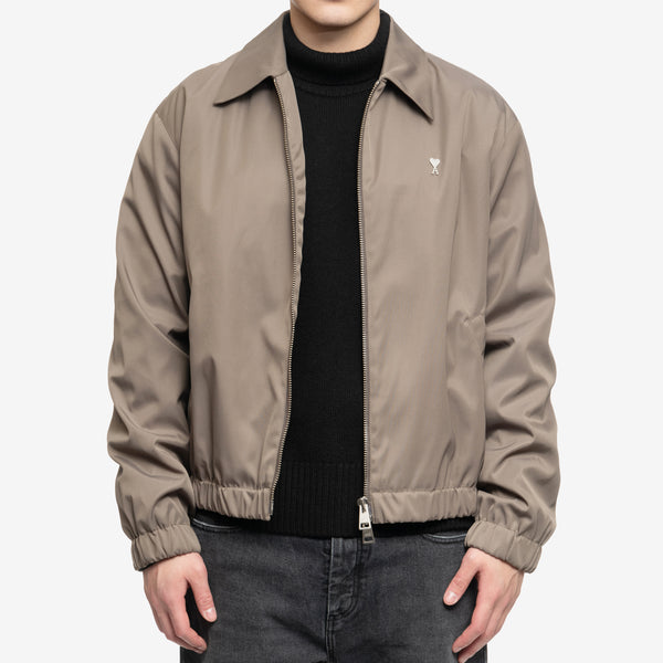 AMI Paris Coat for Men ADC Zipped Jacket in Taupe