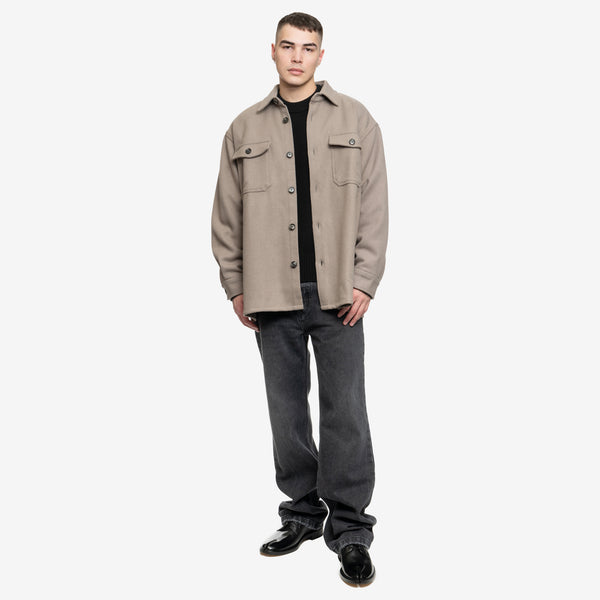 AMI Paris Shirt for Men Maxi Overshirt in Taupe
