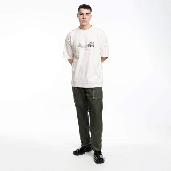 Drôle de Monsieur - Le T-Shirt Montagne in Cream