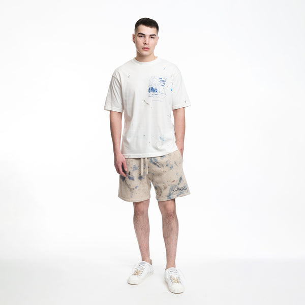 Mens Dom Rebel Knit Creator Shorts in Beige