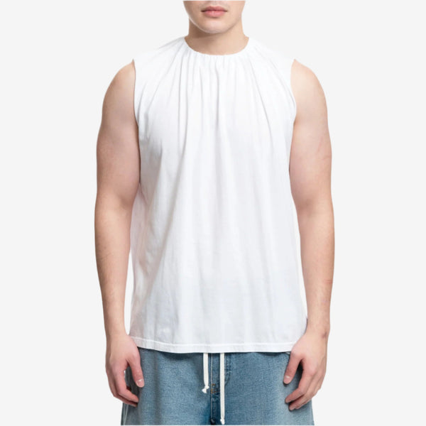 Maison Margiela MM6 Mens Gathered Collar Shirt in White