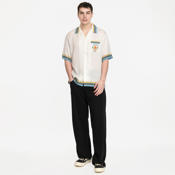 Men Casablanca Shirt Casa Way Silk SS Shirt in White