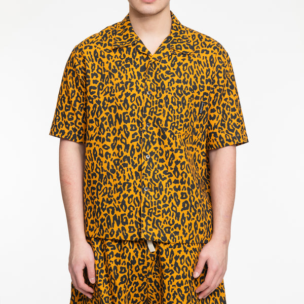 Palm Angels Shirt Cheetah Bowling in Orange