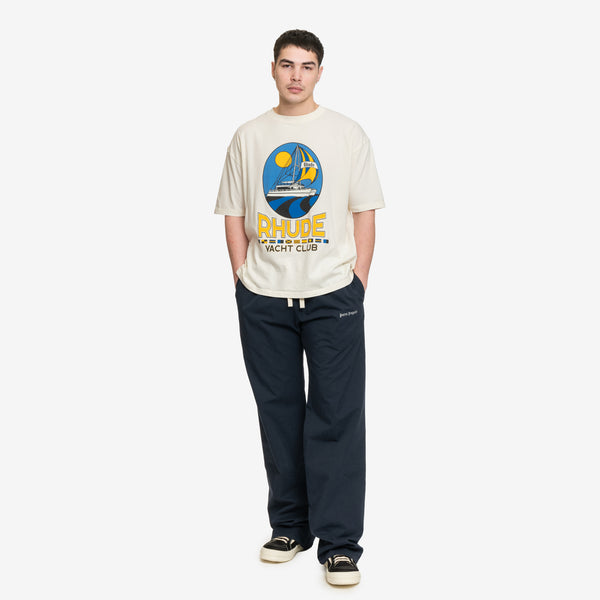 Palm Angels Mens Classic Logo Travel Pants in Navy