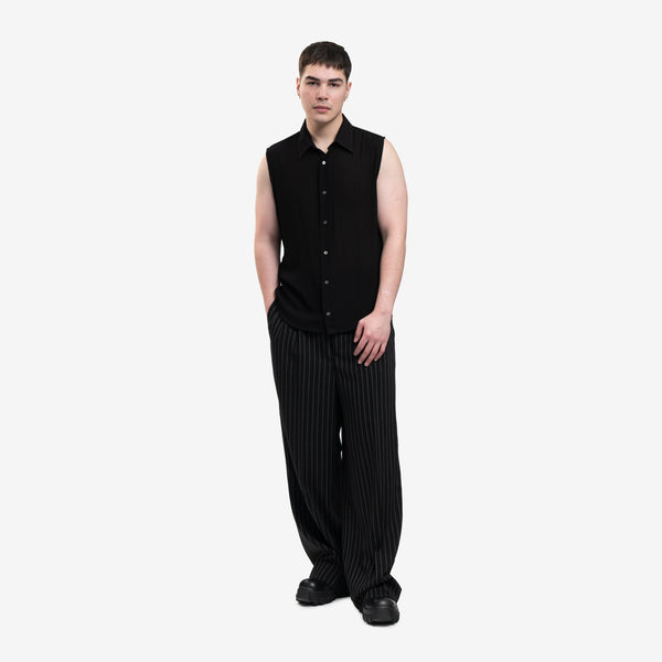 AMI Paris Pants for Men High Waist Large Stripe Trousers