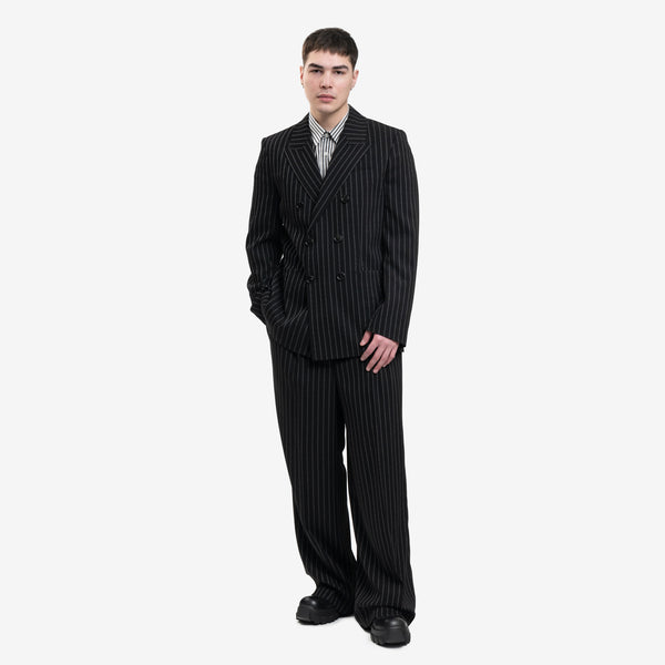 AMI Paris Blazer for Men Double Breasted Stripe Wool Jacket