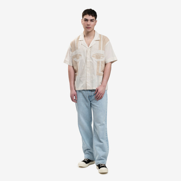 Mens KidSuper Face Camouflage Shirt in Cream