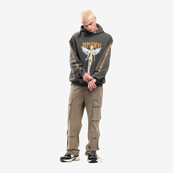 Represent - Reborn Hoody in Aged Black