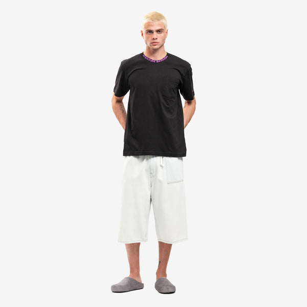 Chrome Hearts Mens Purple Collar Script T-Shirt in Black