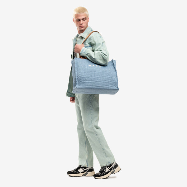 Unisex MARNI Bag - Large Basket Tote in Opal