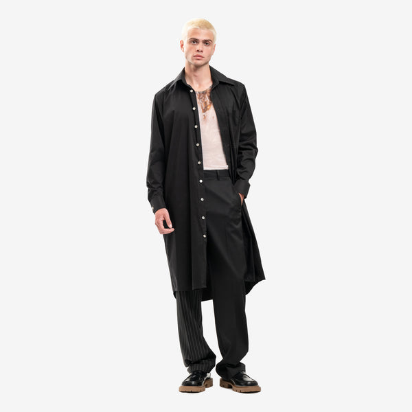 Maison Margiela MM6 Mens Plain Stripy Tailored Pants in Black