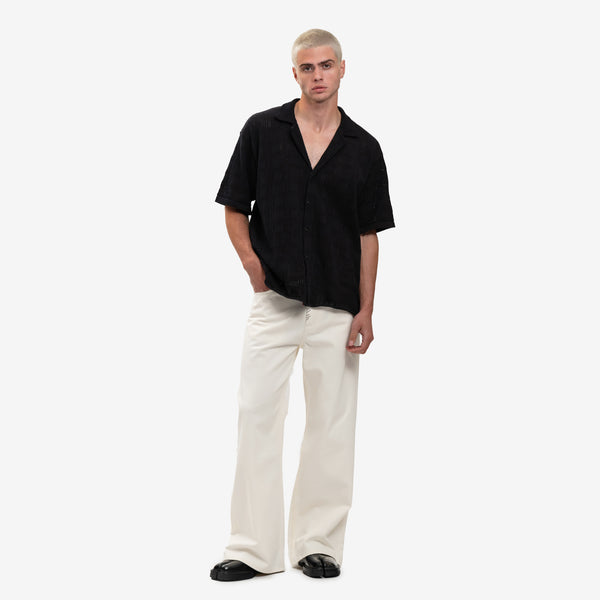 Represent Clothing Brand Mens Lace Knit Shirt in Black