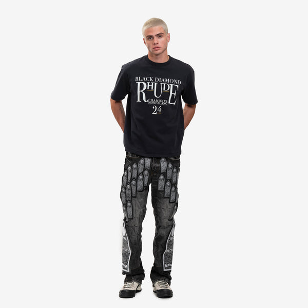 Rhude T-Shirt Black Diamond Tee in Vintage Black