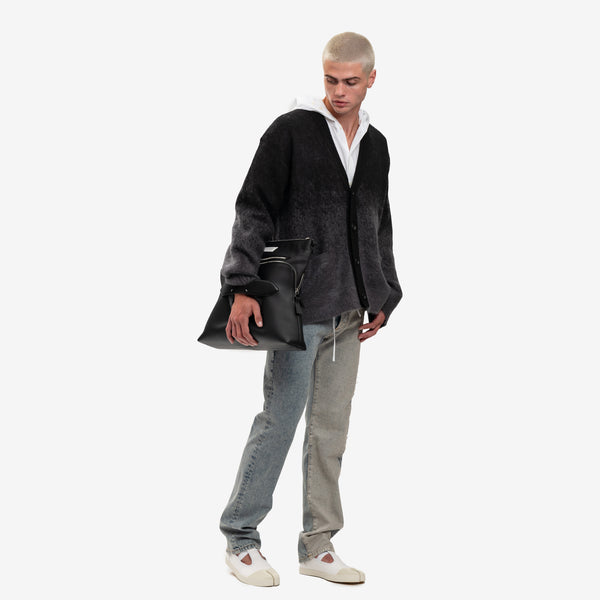 Mens Juun.J Knit Mohair Gradation Cardigan in Ash