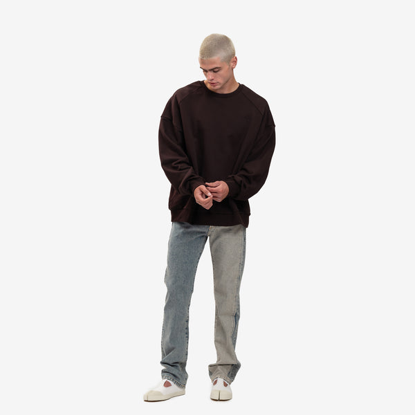 Juun.J Mens Charles Wilkin Graphic Sweatshirt in Brown
