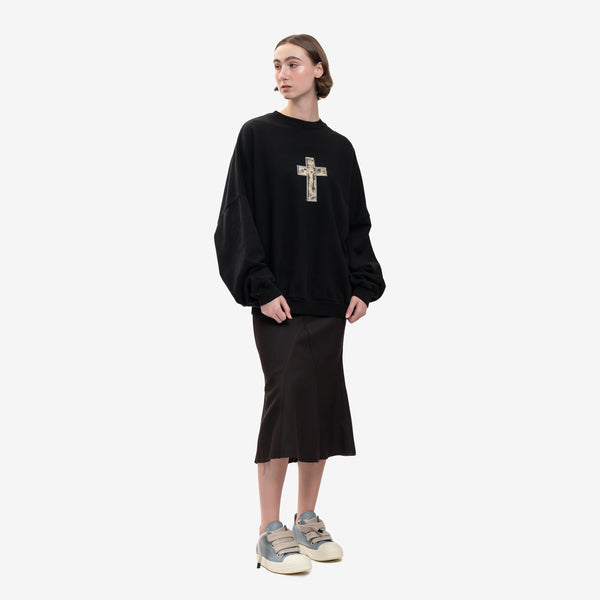 Men Willy Chavarria Sweater Hooligan Sweatshirt in Black