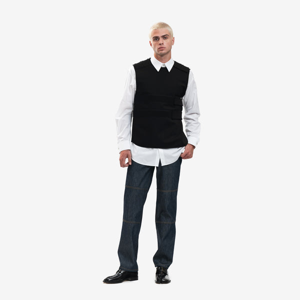 Mens Helmut Lang Armor Strap Vest in Black