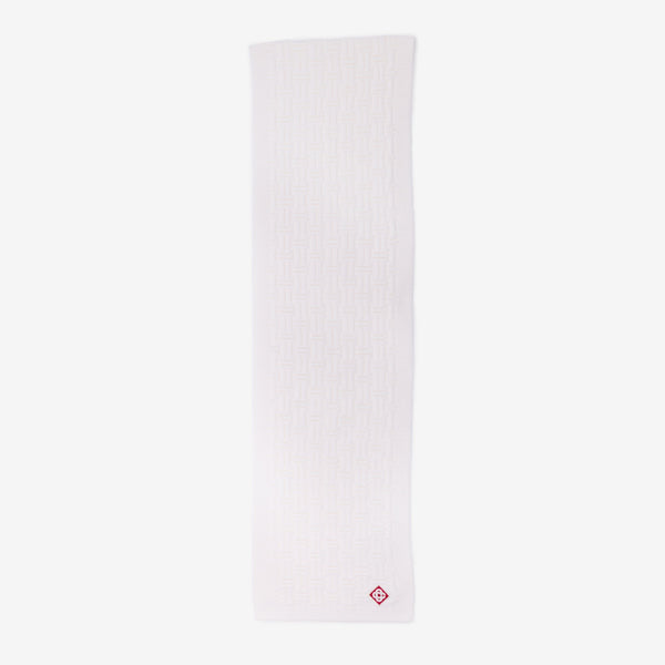 Mens Casablanca Scarf Column Stitch in White
