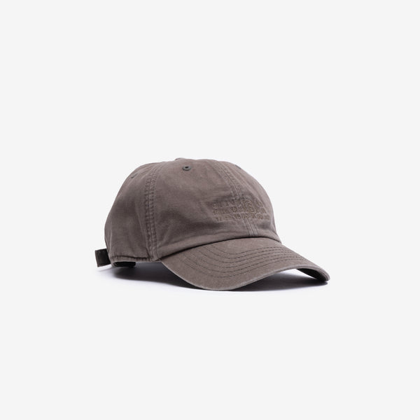 Mens MM6 Spare Parts Embroidered Cap in Bus Green