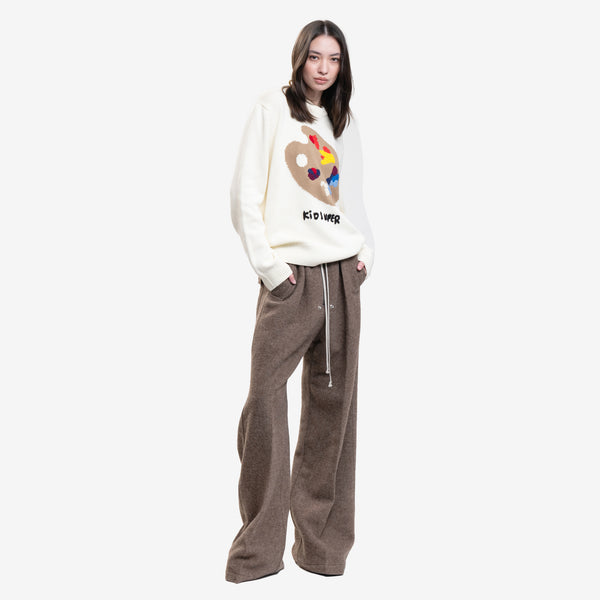Mens Kidsuper Paint Palette Sweater in Natural