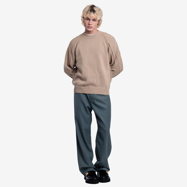 Mens KENZO Cable Knit Sweater in Beige