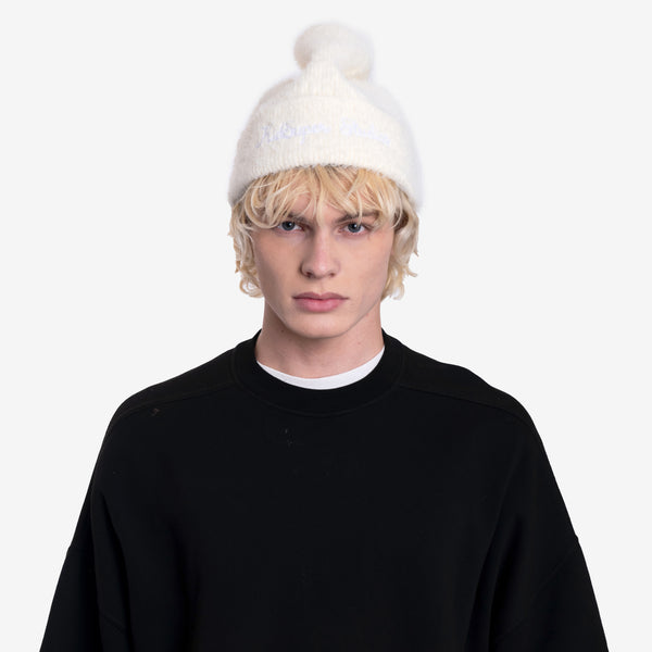 Unisex Kidsuper Fuzzy Knit Beanie in Cream
