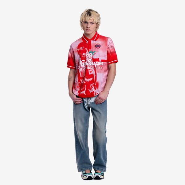 Kidsuper Mens Ronaldinho Red Soccer Jersey