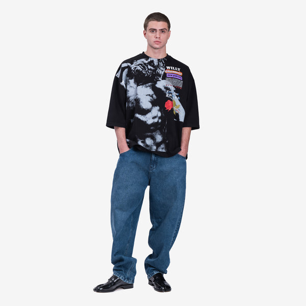 Mens Willy Chavarria Bad Boy Jeans in Washed Indigo