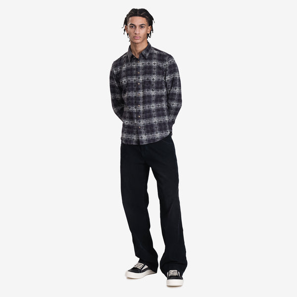 Chrome Hearts Loose Ends Cross Patch Flannel Shirt in Black