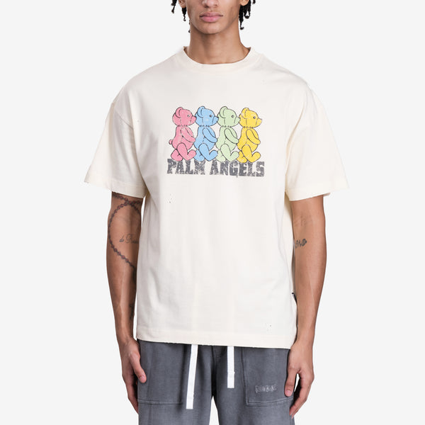 Mens Palm Angels Crossroads Bear T-shirt in Ivory