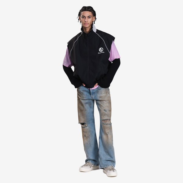 Mens Acne Studios Sleeveless Track Jacket in Black