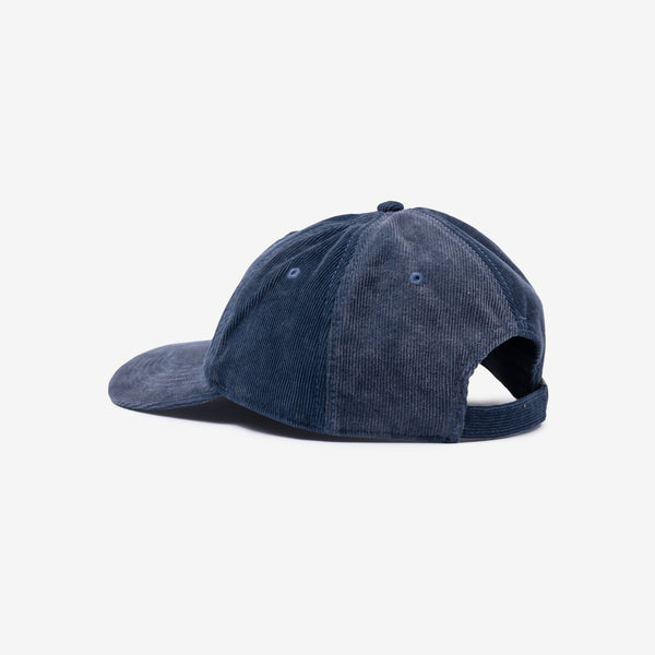 Palm Angels Unisex Curved Logo Corduroy Cap in Vintage Black