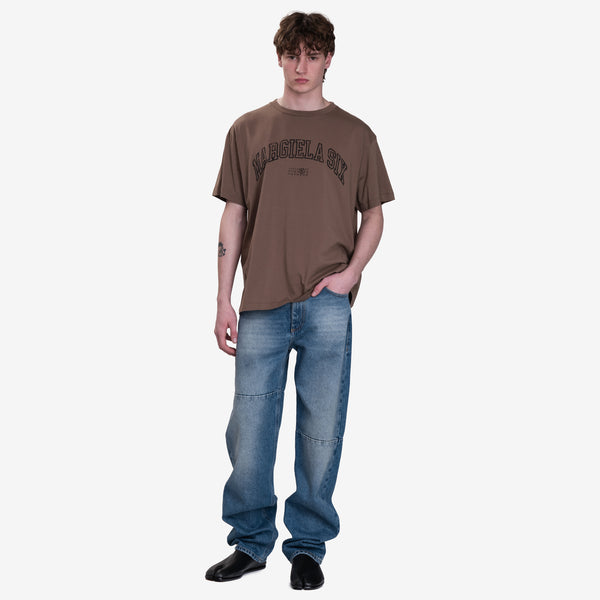 Maison Margiela MM6 Mens Margiela Six T-Shirt in Light Brown