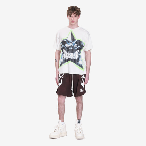 Capsule 11 - HELLSTAR Mens Flame Shorts in Brown