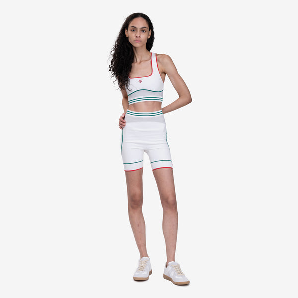 Womens Casablanca Paris Sports Shorts in Off White