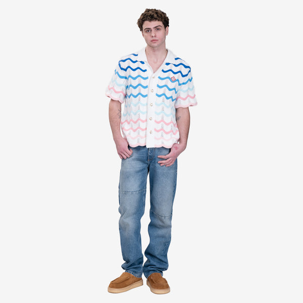 Mens Casablanca Wave Crotchet Shirt in Multicolour