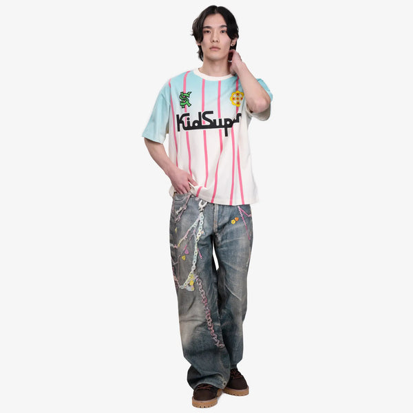Acne Studios Mens 1981M Baggy Fit Jeans in Mid Blue